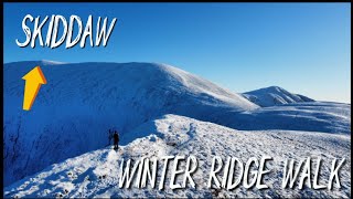 Skiddaw in winter via the ridge of Ullock Pike, Long Side, Carl Side, Bakestall #fyp #lakedistrict