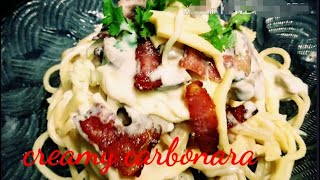 Creamy bacon and mushroom carbonara| pinoy style|budget friendly