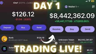 5 SOL to $1,000,000 LIVE Trading Solana MEME Coin (CHALLENGE)