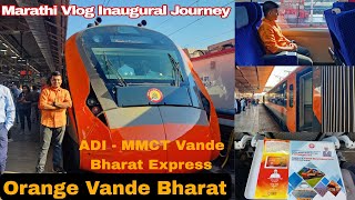 Ahmedabad - Mumbai Saffron Vande Bharat Express Inaugural Full Journey Marathi Vlog 130 Kmph Ride WR