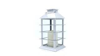 Solar Powered Lantern with LED Candle White