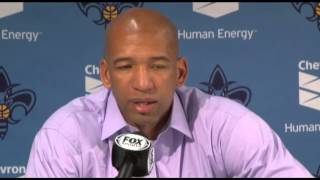 Monty Williams on Anthony Davis' playing time in the 4th against the Lakers (3/6/13)