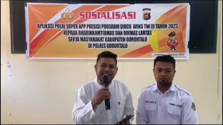 Sosialisasi Aplikasi Super Apps  Kepada Masyarakat Kabupaten Polres Gorontalo