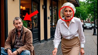 A HOMELESS MAN PAYS FOR AN ELDERLY WOMAN EXPELLED FROM A RESTAURANT, THE NEXT DAY HE IS SURROUNDED…