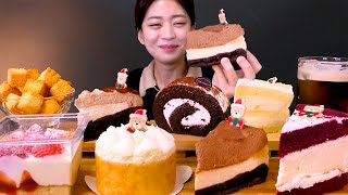 🍰Starbucks Cake😍스타벅스 신메뉴✨스벅 케이크 종류별 먹방❤[Strawberry, Chocolate, Tiramisu Roll, Cheese] Mukbang