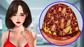 ASMR Treat Finger Infections & Remove Parasitic Maggots | Deep Cleaning Animation