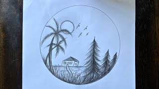 Easy circle drawing // Circle drawing for beginners // Pencil drawing in circle step by step