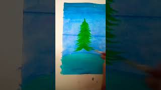 x-mas tree 🌲 #viral #drawing #youtubeshorts #painting #sketching #shorts