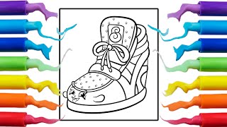 shopkins shoes |sneaky wedges/coloring pages TV  |cute coloring pages 🥾🥾