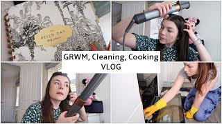 GRWM Using NEW Dyson Airwrap, Saturday Cleaning, Cooking Etc | Weekend VLOG