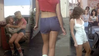 Gas Pump Girls - Various girls wearing short shorts with pantyhose from this 1979 comedy.