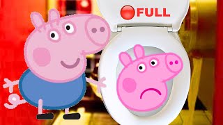 George Pig Flushes Peppa Down The Toilet (Peppa Pig)