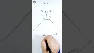 How To Draw A Dress #1// Drawing for beginners #Fashion. #Art. #Satisfying