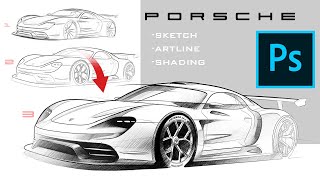 PORSCHE: #sketch I #artline I #shading