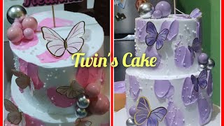 Amazing work,2 tier twin's Cake