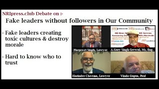 Fake leaders without followers in Our Community | NRIpress | NRIinternet | NRIpress.club