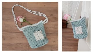 Macrame net bag | DIY | آموزش کیف دوشی مکرومه