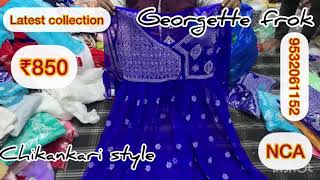 Chikankari kurti latest design (georgette angrakha)