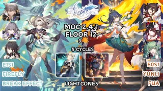 E0S1 Firefly and E0S1 Yunli | 3 Stars | Honkai Star Rail | 2.4.1 | MoC 12 : Floor 12 - 5 Cycles