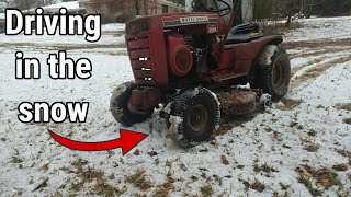 Driving the Wheel Horse in the snow!