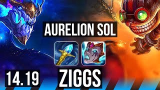 AURELION SOL vs ZIGGS (MID) | 9/2/5, 500+ games | EUW Diamond | 14.19