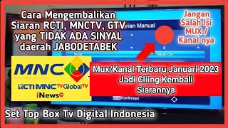 mencari siaran RCTI MNCTV global tv yang hilang tidak ada sinyal