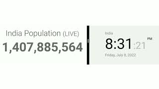 INDIA POPULATION LIVE 🔴  [ 8 July 2022 ]