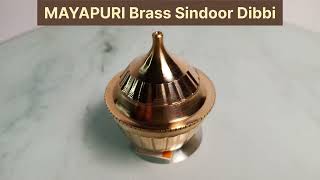 MAYAPURI Handmade Traditional Design Sindoor Dibbi | Brass Kumkum Dani | Sindur Box