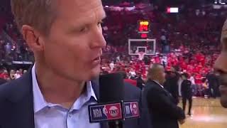 Steve Kerr turns into Greg Popovich after the 1st quarter!