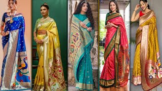 Latest Collection of Paithani Silk saree😍Designer Paithani saree#onlineshopping #sanjanacreation