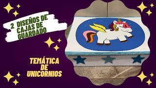 Prácticas cajas de almacenamiento con diseños de unicornio