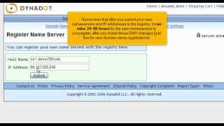 Creating private nameservers @ Dynadot