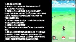 Pokemon Go Android Fix - Failed to Detect Location or GPS Signal Not Found