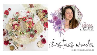 Christmas Wonder Mixed Media Layering Tutorial | Reneabouquets Butterflies and Chipboard