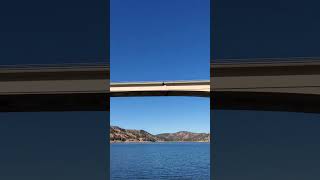 Boating under the Hwy 49 bridge new melones lake