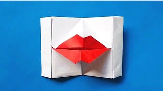 Cara Membuat Origami Bibir | Origami Talking Lips Tutorial | Paper Crafts