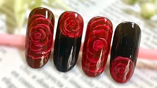 COMO HACER FLORES EN UÑAS| ROSA EFECTO GELATINA 🌹