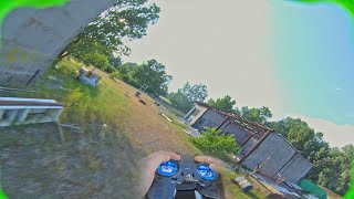 Flying my FPV drone in an abandoned Airsoft Field🔫🔥