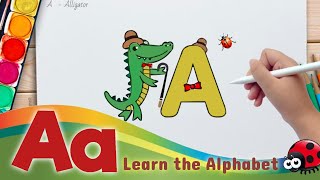 Alphabet Art Adventure: Drawing Letter A with The Ladybug!