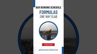 Bar Bending Schedule of One Way Slab | #BBS Formulas | #Shorts