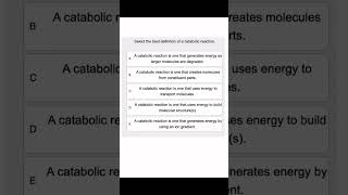 Select the best definition of a catabolic reaction.