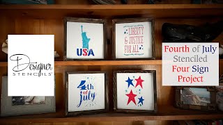 DIY Fourth of July Decor | Fourth of July Stenciled Four Sign Project | Designer Stencils