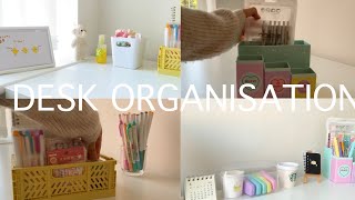 Organising my stationary + new desk setup | Love, yara | aesthetic ￼|