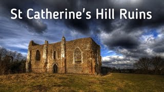 St Catherine's Hill And Ruin. And A Surprise Class 37 locomotive Train Track Inspector. Guildford.