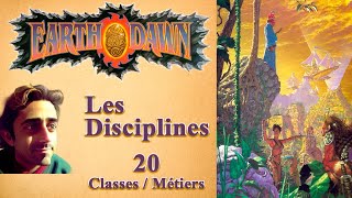 Les 20 différentes disciplines (classes / Métiers) dans le jeu de rôle Earthdawn.