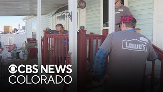 Rebuilding Together Colorado teams up with Lowe's to work on repairs to veteran's home.