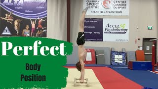 【Handstand】How to learn Perfect Handstand body position ?　【Gymnastics】