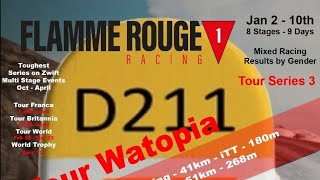 FRR Tour Watopia Stage 8 | SoS Radio City -  39km a 767hm |