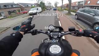 yamaha mt03 660cc 1 cilinder motorcycle footage quick look around