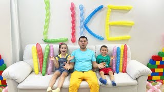 Kids play with colored Balloons - Sofia and Max funny stories for children